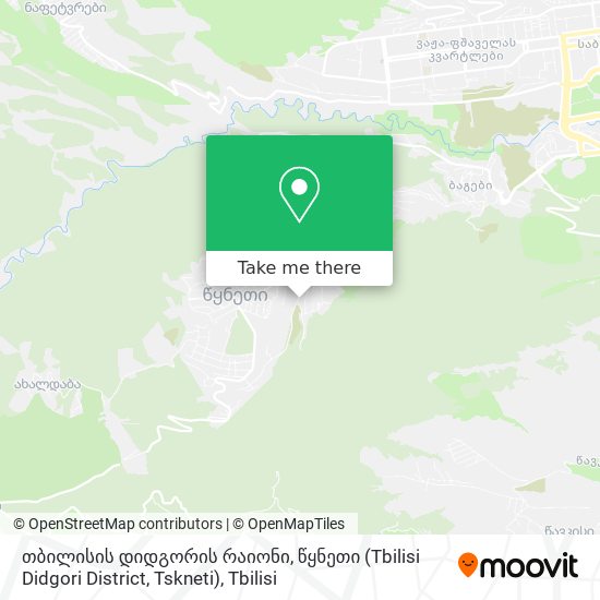 Карта თბილისის დიდგორის რაიონი, წყნეთი (Tbilisi Didgori District, Tskneti)