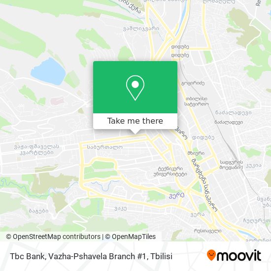 Карта Tbc Bank, Vazha-Pshavela Branch #1