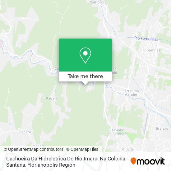 Cachoeira Da Hidrelétrica Do Rio Imaruí Na Colônia Santana map
