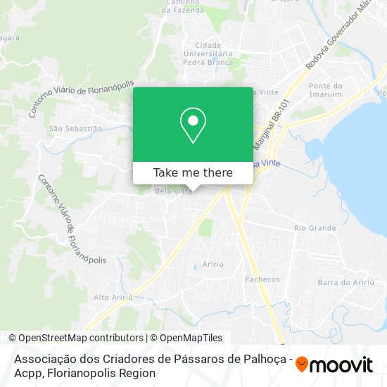 Associação dos Criadores de Pássaros de Palhoça - Acpp map