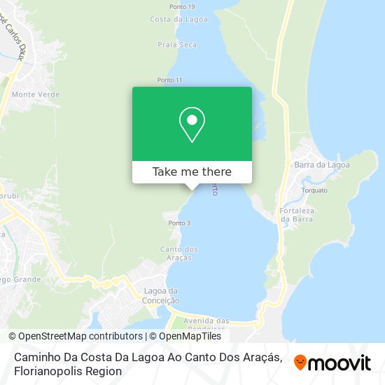 Mapa Caminho Da Costa Da Lagoa Ao Canto Dos Araçás