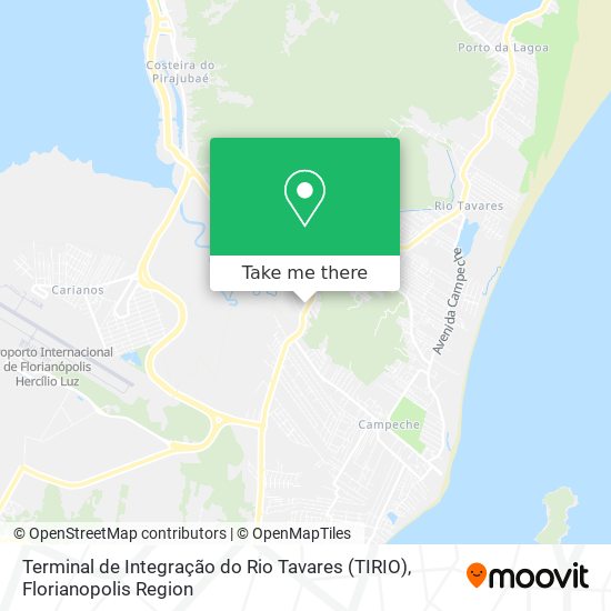 Mapa Terminal de Integração do Rio Tavares (TIRIO)