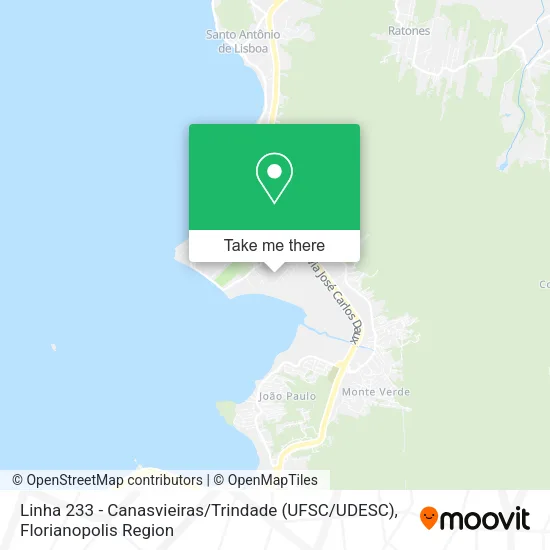 Linha 233 - Canasvieiras / Trindade (UFSC / UDESC) map