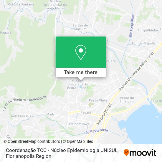 Coordenação TCC - Núcleo Epidemiologia UNISUL map