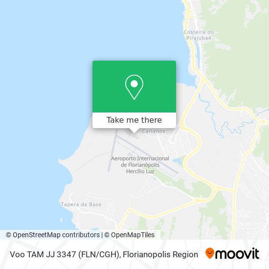 Mapa Voo TAM JJ 3347 (FLN/CGH)