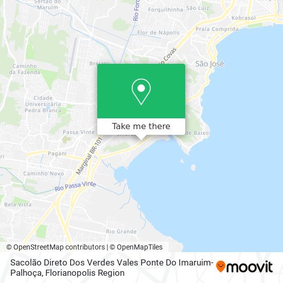 Sacolão Direto Dos Verdes Vales Ponte Do Imaruim-Palhoça map