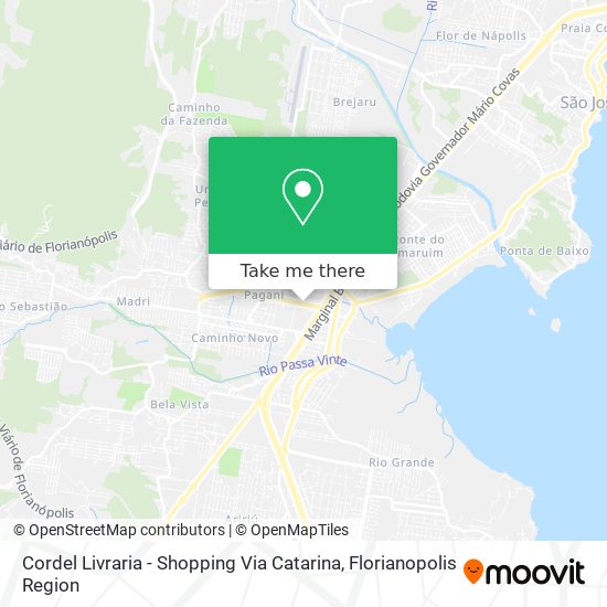 Mapa Cordel Livraria - Shopping Via Catarina