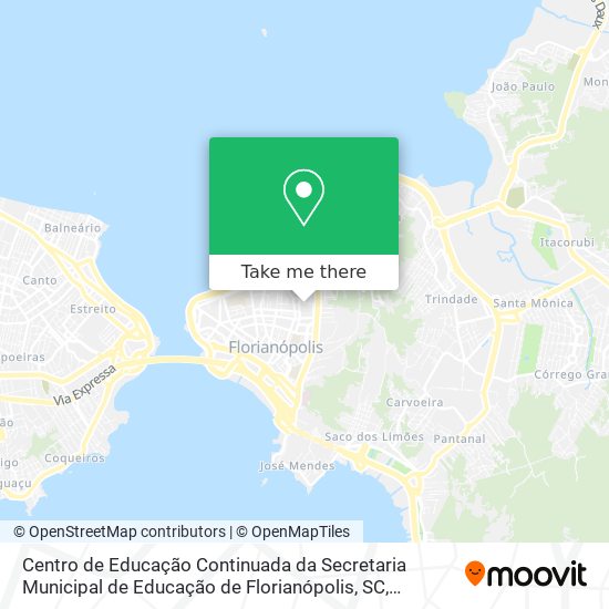 Mapa Centro de Educação Continuada da Secretaria Municipal de Educação de Florianópolis, SC