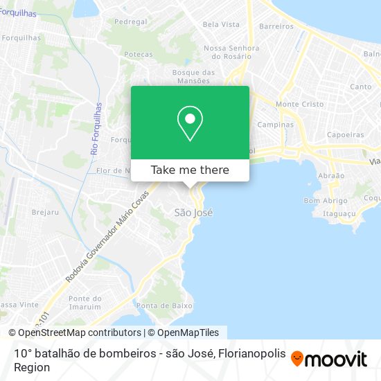 10° batalhão de bombeiros - são José map