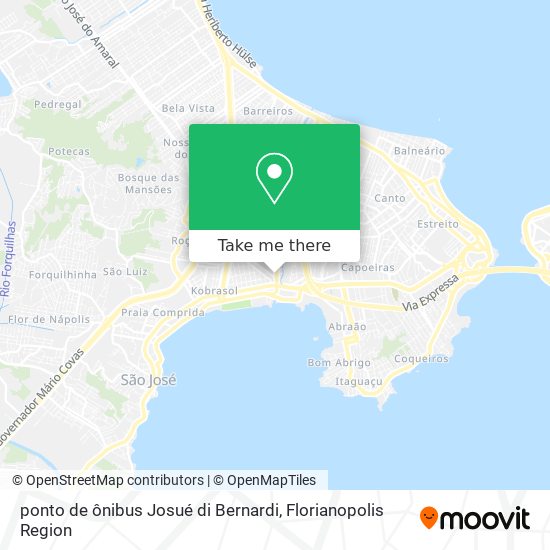 Mapa ponto de ônibus Josué di Bernardi
