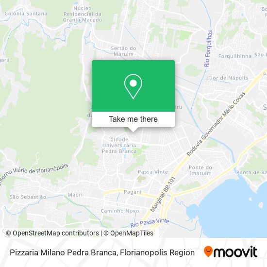 Mapa Pizzaria Milano Pedra Branca