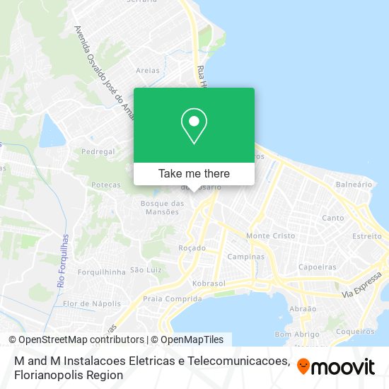 Mapa M and M Instalacoes Eletricas e Telecomunicacoes