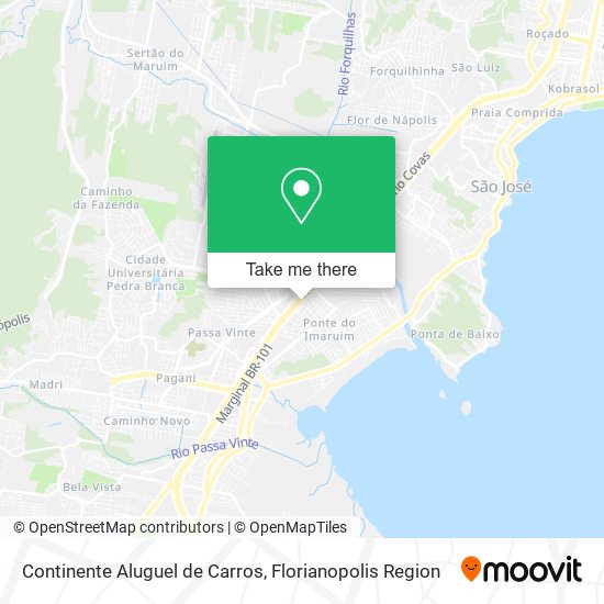 Continente Aluguel de Carros map