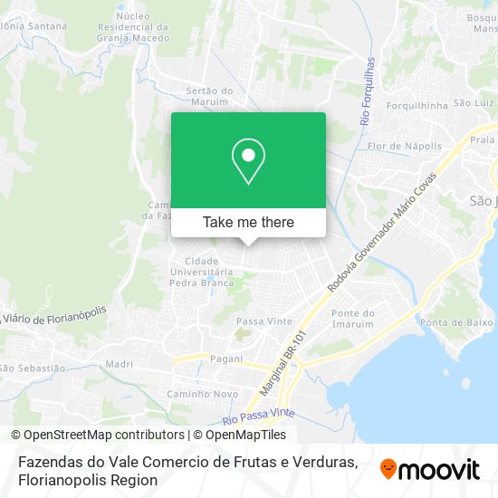 Mapa Fazendas do Vale Comercio de Frutas e Verduras