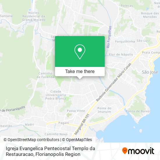 Mapa Igreja Evangelica Pentecostal Templo da Restauracao