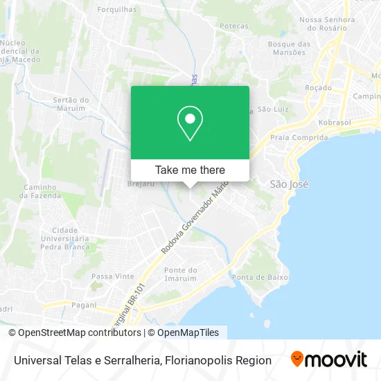Universal Telas e Serralheria map
