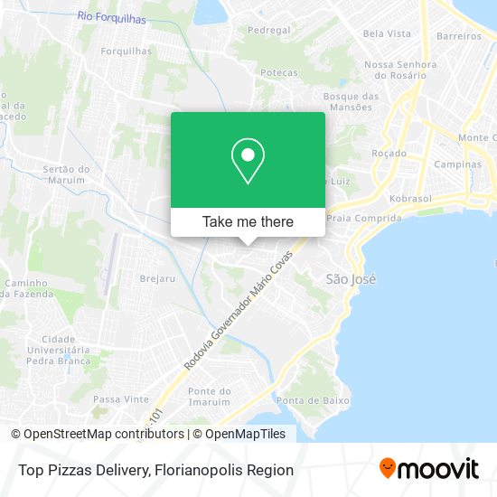 Top Pizzas Delivery map