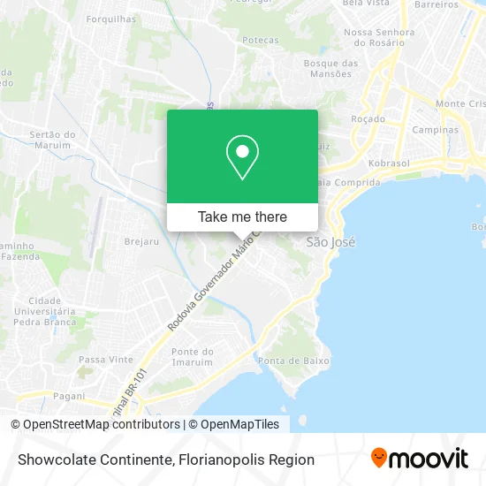 Showcolate Continente map
