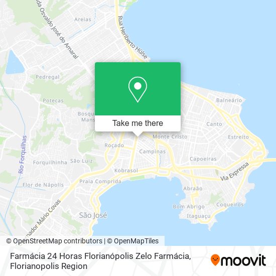 Mapa Farmácia 24 Horas Florianópolis Zelo Farmácia