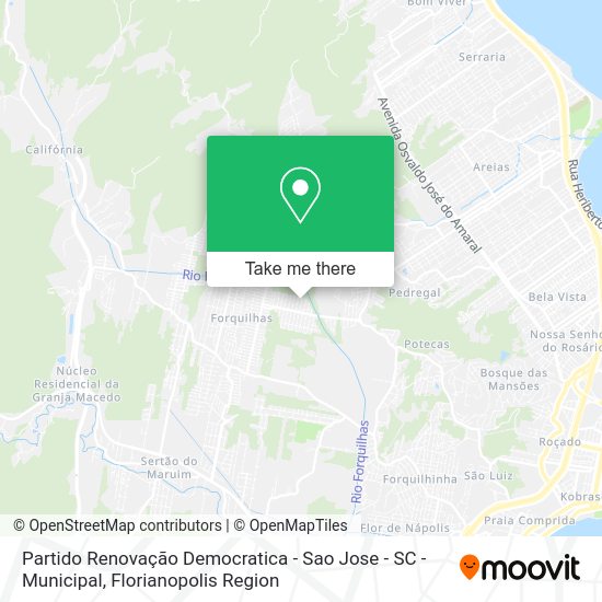 Partido Renovação Democratica - Sao Jose - SC - Municipal map