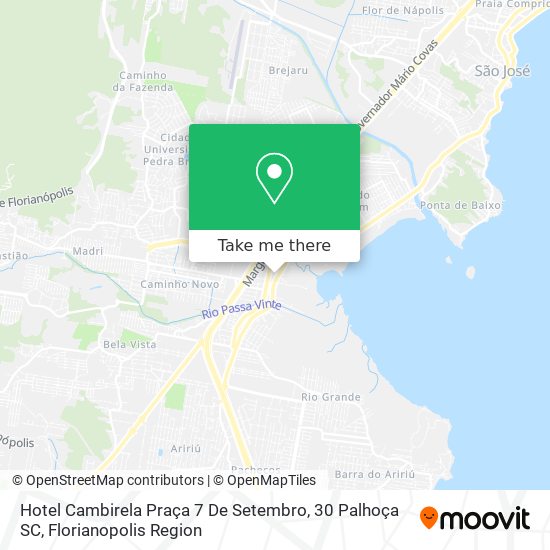 Hotel Cambirela Praça 7 De Setembro, 30 Palhoça SC map