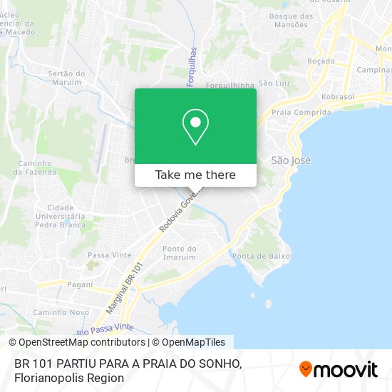 BR 101 PARTIU PARA A PRAIA DO SONHO map