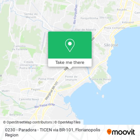 0230 - Paradora - TICEN via BR-101 map