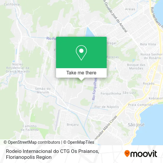 Rodeio Internacional do CTG Os Praianos map