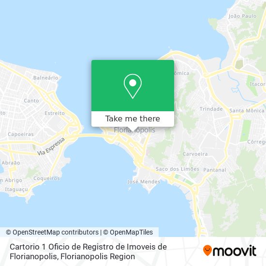 Mapa Cartorio 1 Oficio de Registro de Imoveis de Florianopolis