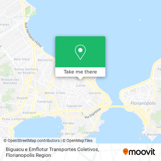 Biguacu e Emflotur Transportes Coletivos map