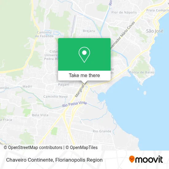 Chaveiro Continente map