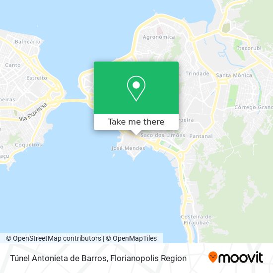 Mapa Túnel Antonieta de Barros
