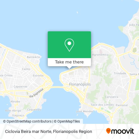 Ciclovia Beira mar Norte map