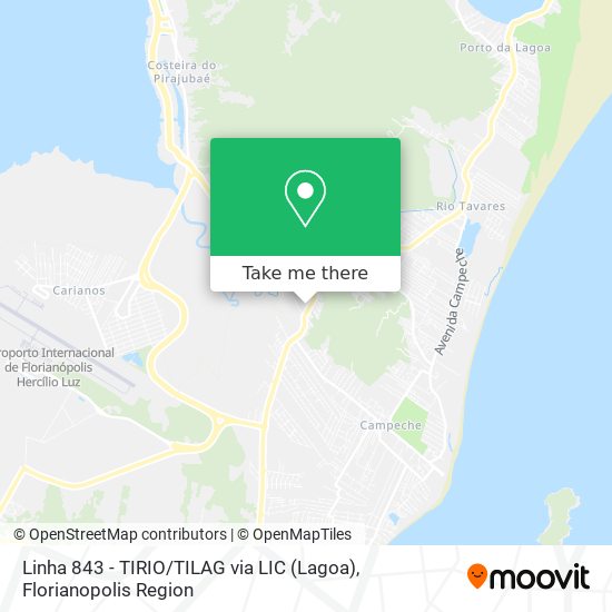 Mapa Linha 843 - TIRIO / TILAG via LIC (Lagoa)