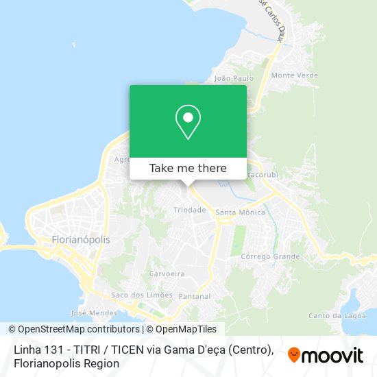 Mapa Linha 131 - TITRI / TICEN via Gama D'eça (Centro)