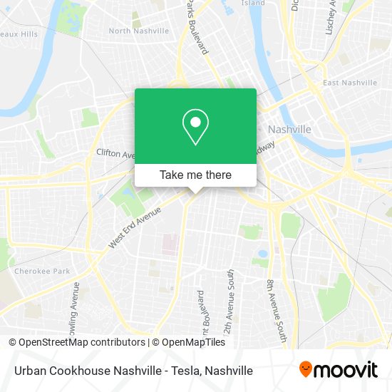 Urban Cookhouse Nashville - Tesla map