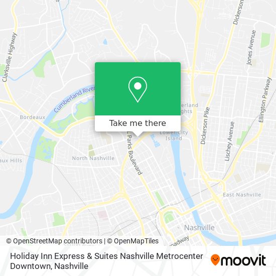Mapa de Holiday Inn Express & Suites Nashville Metrocenter Downtown
