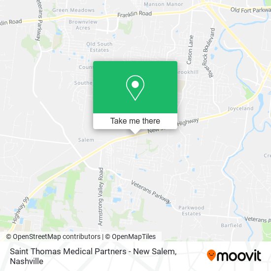 Mapa de Saint Thomas Medical Partners - New Salem