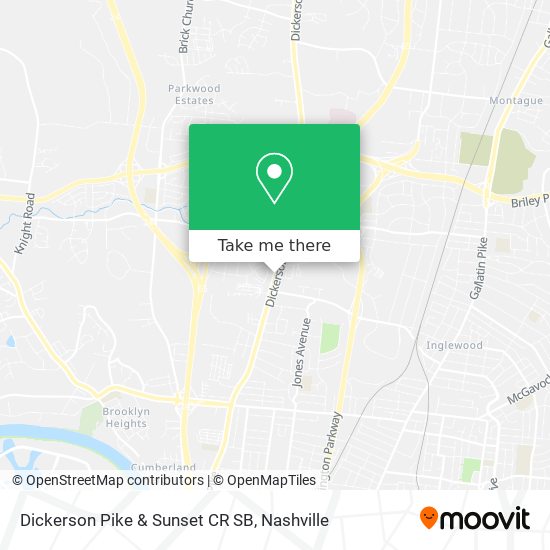 Dickerson Pike & Sunset CR SB map