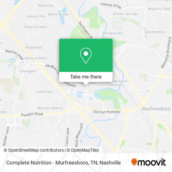Mapa de Complete Nutrition - Murfreesboro, TN