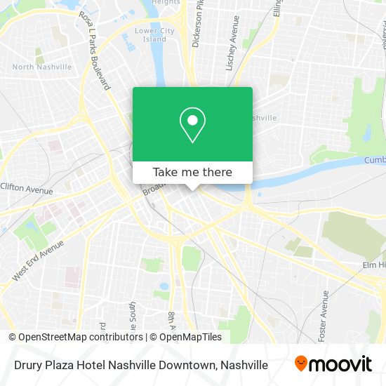 Mapa de Drury Plaza Hotel Nashville Downtown