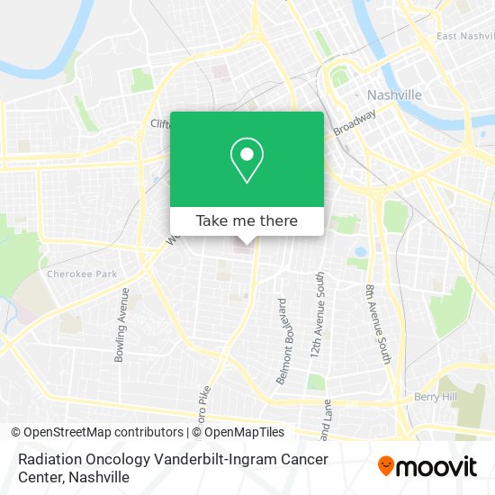 Radiation Oncology Vanderbilt-Ingram Cancer Center map