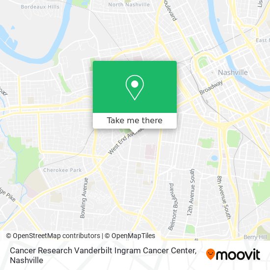 Mapa de Cancer Research Vanderbilt Ingram Cancer Center