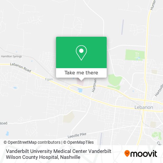 Vanderbilt University Medical Center Vanderbilt Wilson County Hospital map