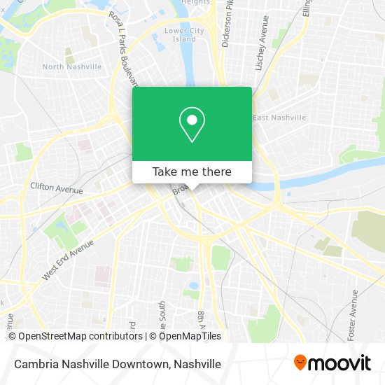Cambria Nashville Downtown map