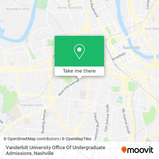 Mapa de Vanderbilt University Office Of Undergraduate Admissions