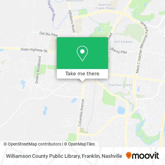 Williamson County Public Library, Franklin map
