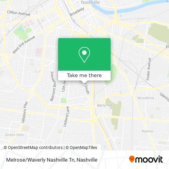 Melrose/Waverly Nashville Tn map