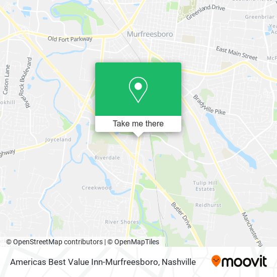 Americas Best Value Inn-Murfreesboro map