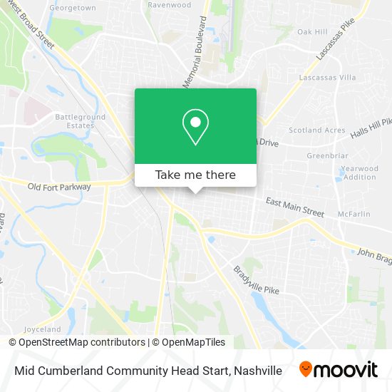 Mid Cumberland Community Head Start map